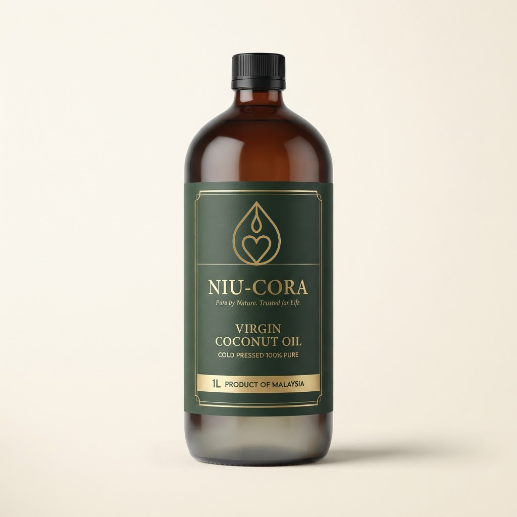 NIU-CORA 1L Bottle of virgin coconut oil