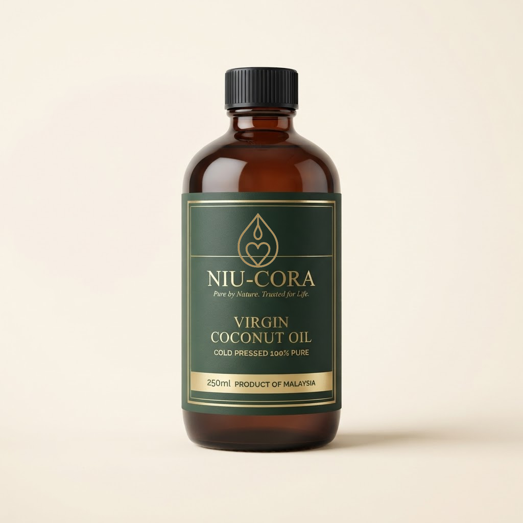 NIU-CORA 250ml Bottle of virgin coconut oil